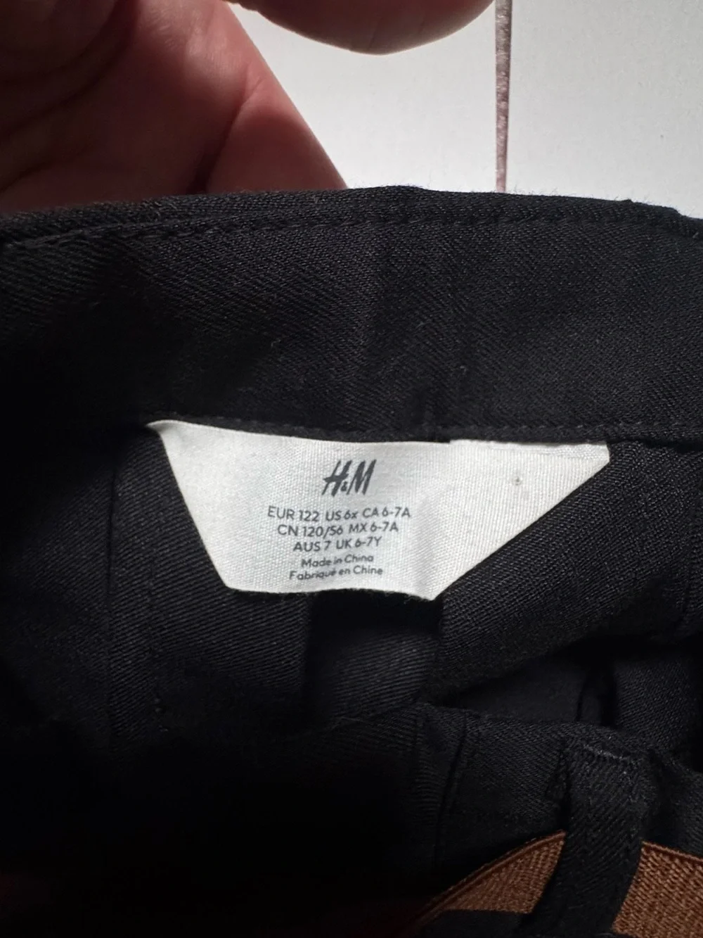 H&M Black Pleated Skater Skirt with Brown Belt